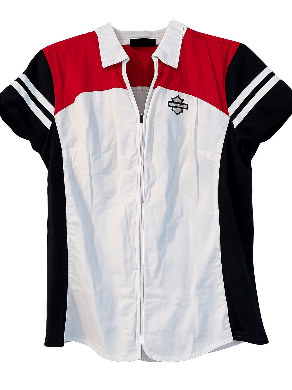Harley-Davidson women's zip-front colorblock shirt